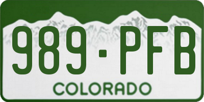 CO license plate 989PFB
