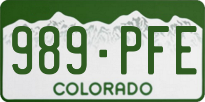 CO license plate 989PFE