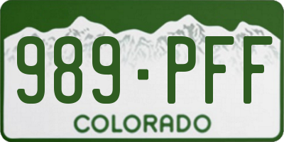 CO license plate 989PFF