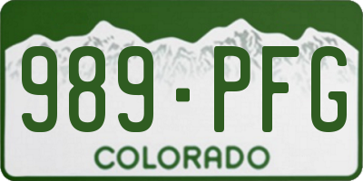 CO license plate 989PFG