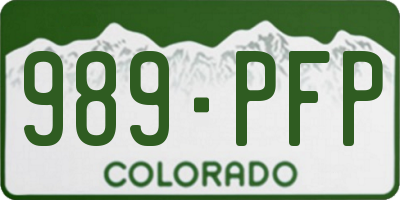 CO license plate 989PFP