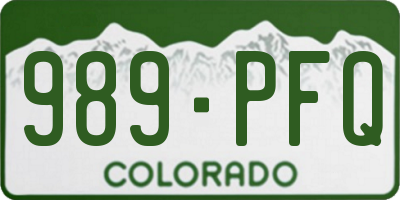 CO license plate 989PFQ