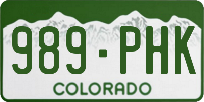 CO license plate 989PHK