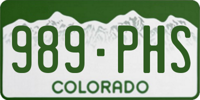 CO license plate 989PHS