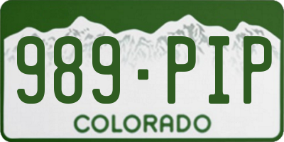 CO license plate 989PIP