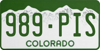 CO license plate 989PIS