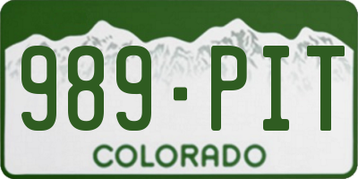 CO license plate 989PIT
