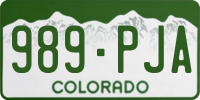 CO license plate 989PJA