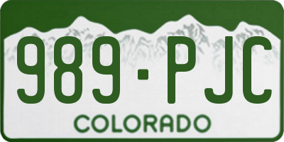 CO license plate 989PJC