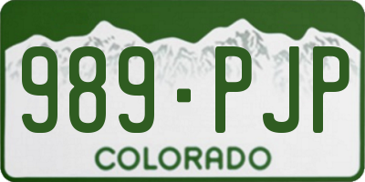 CO license plate 989PJP
