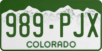 CO license plate 989PJX