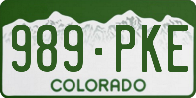 CO license plate 989PKE