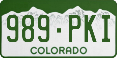 CO license plate 989PKI