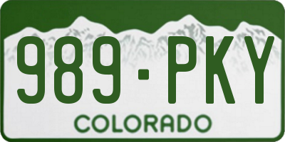 CO license plate 989PKY