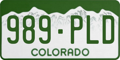 CO license plate 989PLD