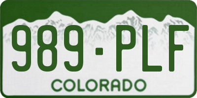 CO license plate 989PLF