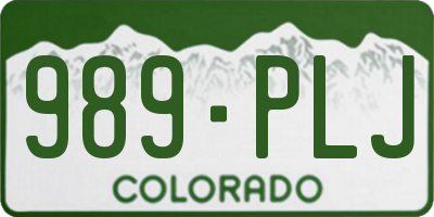 CO license plate 989PLJ