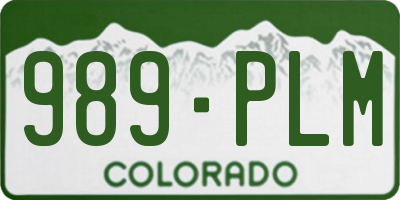 CO license plate 989PLM