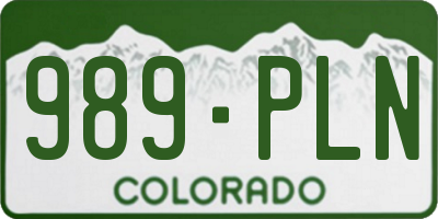 CO license plate 989PLN