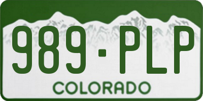 CO license plate 989PLP