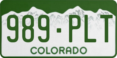 CO license plate 989PLT