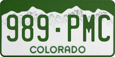 CO license plate 989PMC