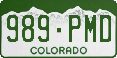 CO license plate 989PMD