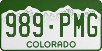 CO license plate 989PMG