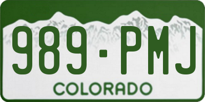 CO license plate 989PMJ