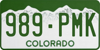 CO license plate 989PMK