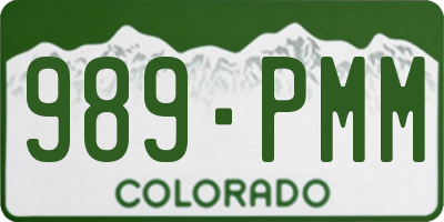 CO license plate 989PMM