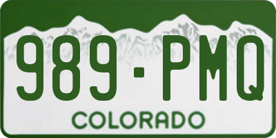 CO license plate 989PMQ