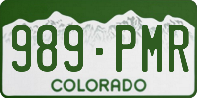 CO license plate 989PMR