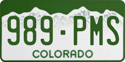 CO license plate 989PMS