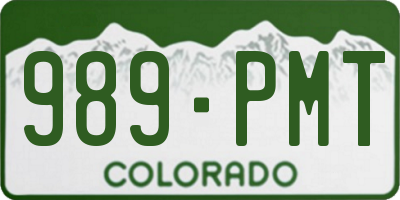 CO license plate 989PMT