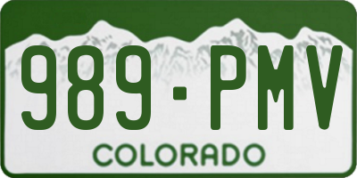 CO license plate 989PMV