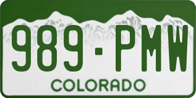 CO license plate 989PMW