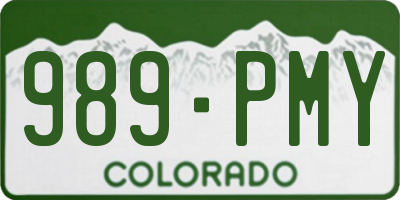 CO license plate 989PMY