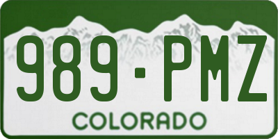 CO license plate 989PMZ