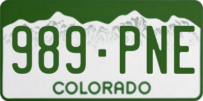 CO license plate 989PNE