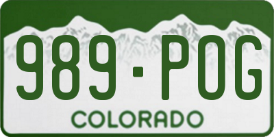 CO license plate 989POG