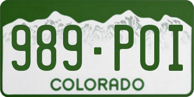CO license plate 989POI