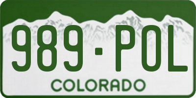 CO license plate 989POL