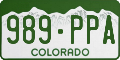 CO license plate 989PPA