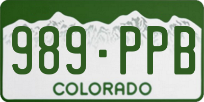 CO license plate 989PPB