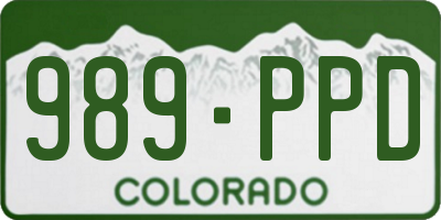 CO license plate 989PPD