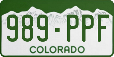 CO license plate 989PPF