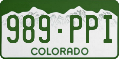 CO license plate 989PPI