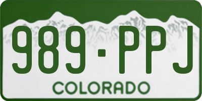 CO license plate 989PPJ