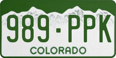 CO license plate 989PPK